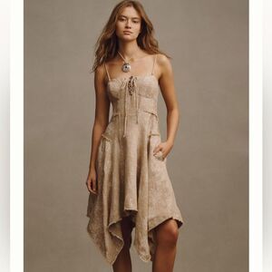 Anthropologie | Dresses | Anthropologie Lace Dress Gold Slip Included |  Poshmark